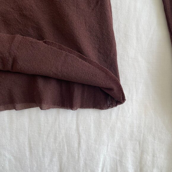 petit pois Brown Sheer Long Sleeve (sz XL) - Picture 6 of 8